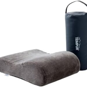 TEMPUR Reisekissen Memory Foam, ergonomisches Reise-Nackenkissen inkl. Tragetasche, Anthrazit, Größe 25 x 31 x 10/7 cm