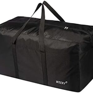 WEERY Travel Bag, 96L Large Waterproof Travel Bags, Lightweight Foldable Duffel Bags for Weekender Men Women, Black, black
