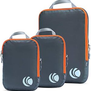 Cipway Compression Packing Cube Set, Ultralight Expandable Travel Packing Organizer for Carry-on Luggage (Grey, 3 Pack)