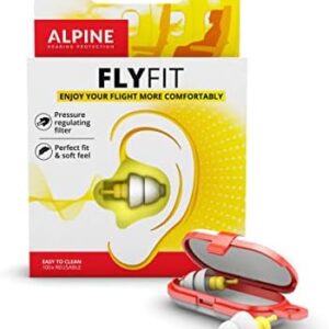 Alpine FlyFit - Ear Plugs for Flying Pressure Equalisation, Free Cleaner