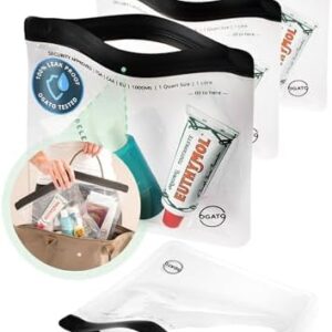 3 x Aeroplane Bags Liquids Cosmetic Bag Transparent 1 L Worldwide Approved Liquids Bag Hand Luggage 100% Leak-proof Zip Bag Aeroplane Liquids Zipper Bag Ogato, transparent