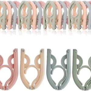 Pack of 12 Travel Hangers, Portable Foldable Clothes Hangers, Plastic Hangers, Space-Saving, Hangers with Non-Slip Portable, Multifunctional Travel Accessories for Home, Hotel, Travel, Camping