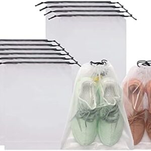 FunYoung Shoe Bag with Drawstring Water-Repellent Set of 10, transparent