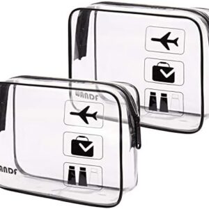 Transparent Toiletry Bag for Transporting Liquids, Cosmetic Bag, Transparent, Hand Luggage Travel Accessories, Transparent Toilet Bag for Men and Women, Black 2