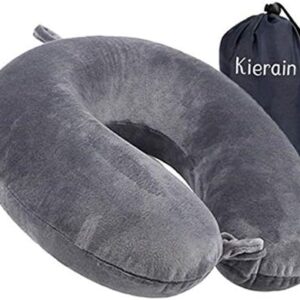 life hall Travel Pillow - Memory Foam Neck Pillow Support Pillow, Luxurious Compact and Lightweight Quick Pack for Camping, Sleeping Rest Pillow (Grey)