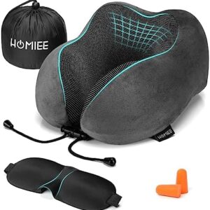 HOMIEE Neck Pillow Aeroplane Car Travel Pillow Memory Foam Comfy Ergonomic Neck Support Pillow Orthopaedic Pillow Adults