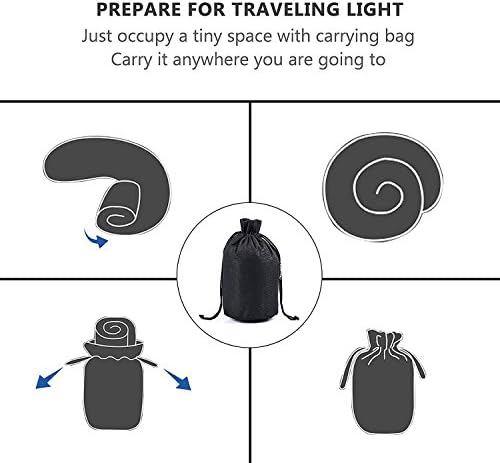 IZUKU Travel Pillow, Ideal for Travel, Office and Home, Neck Pillow with Supporting Function, Inflatable Neck Pillow with the Egornomic Design, Soft Neck Support Pillow (Navy Blue) - Image 6